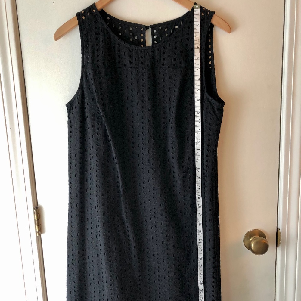 Black Dress-M- eyelet sleeveless summer dress *Like new!*